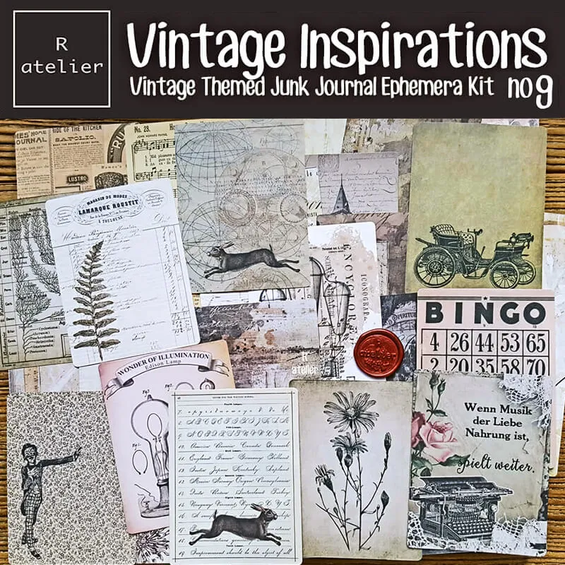 Vintage Inspirations Scrapbooking Paper Ephemera Kit (9)