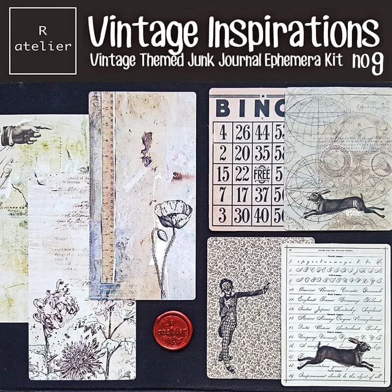 Vintage Inspirations Scrapbooking Paper Ephemera Kit (9)