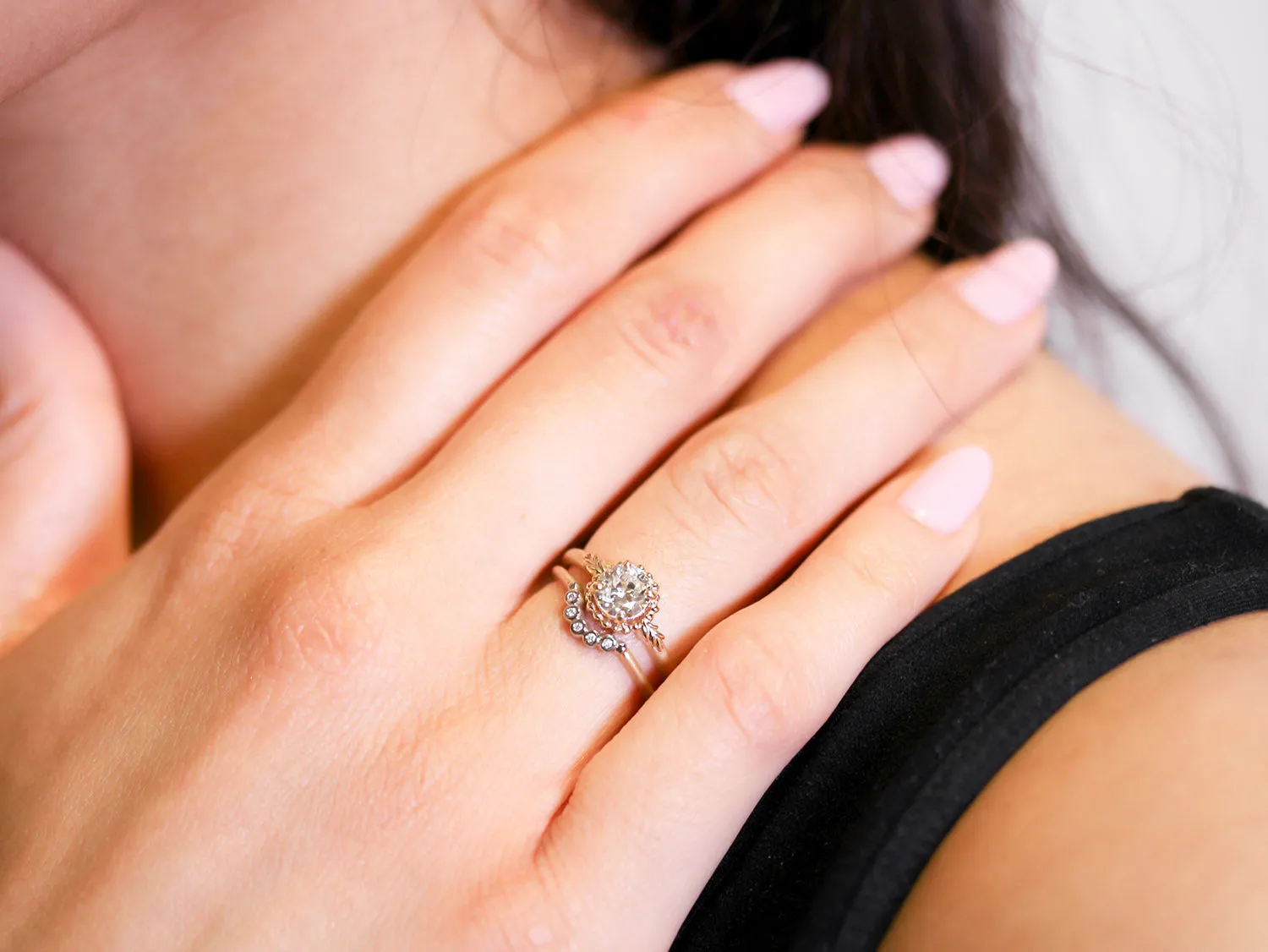 Vintage-Inspired Diamond "Wood Nymph Faye" Engagement Ring