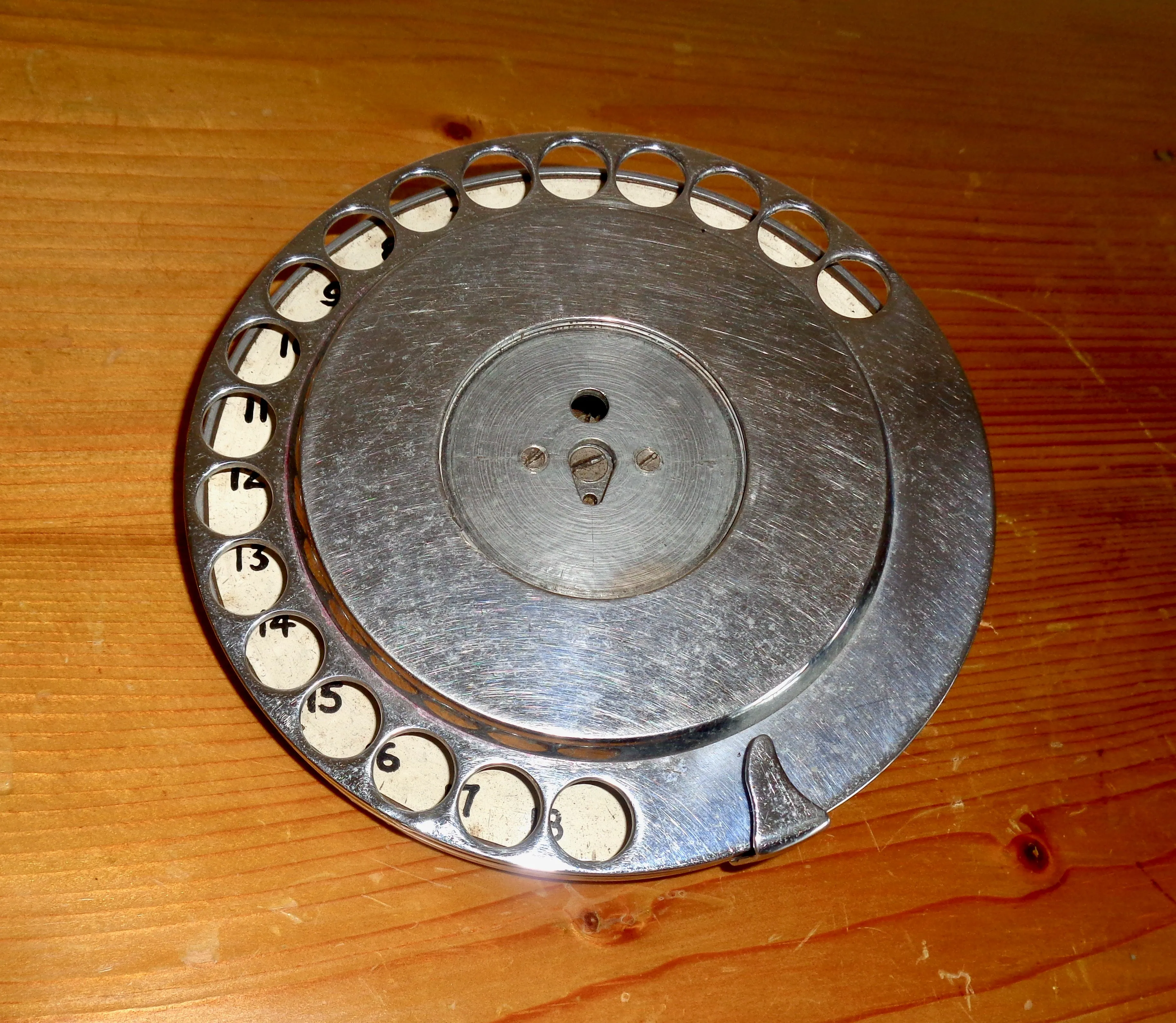 Vintage Rotary Telephony Dial With Eighteen Numbers