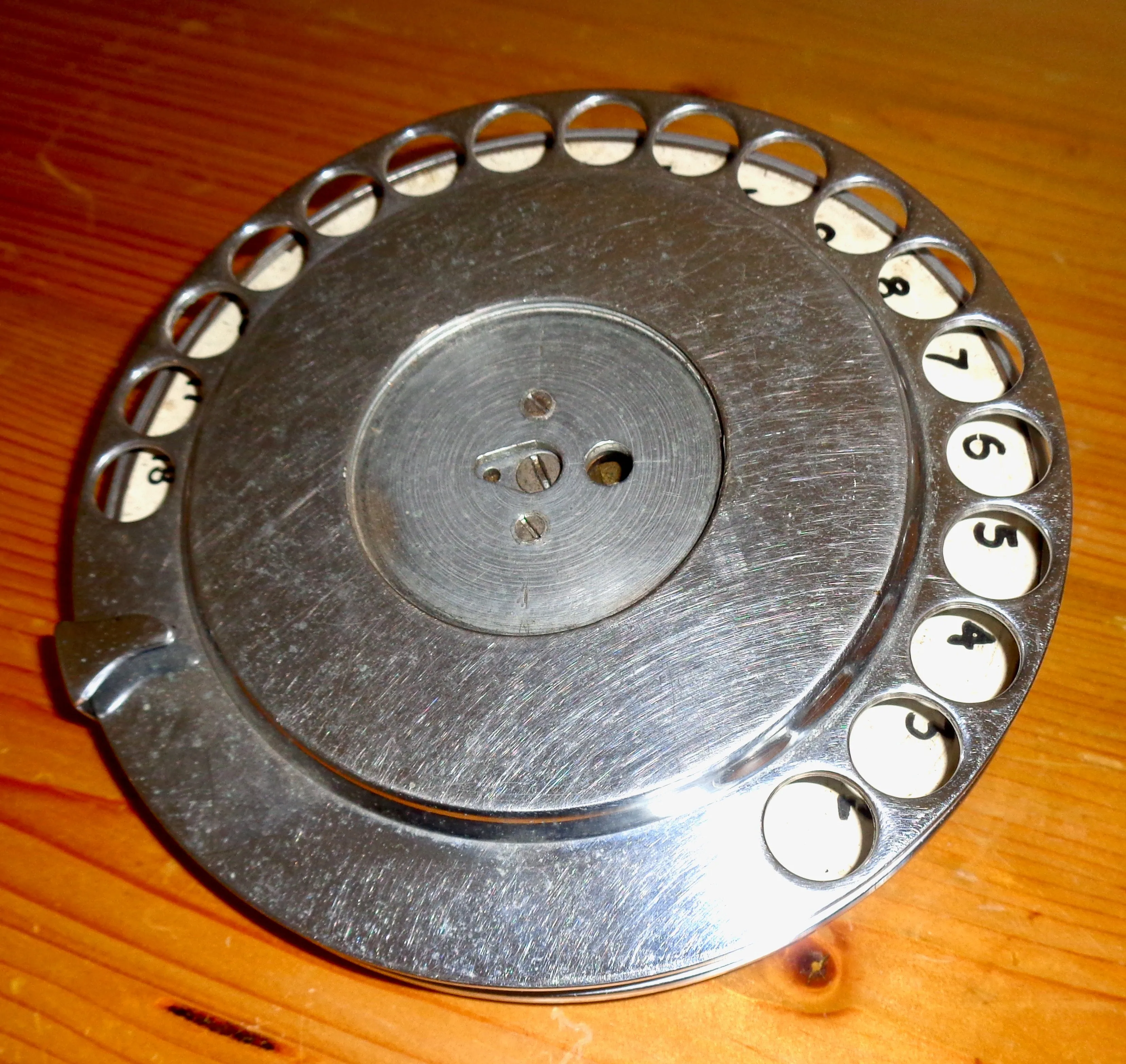 Vintage Rotary Telephony Dial With Eighteen Numbers