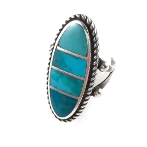 Vintage Zuni Blue Gem Inlay<br> Size: 5