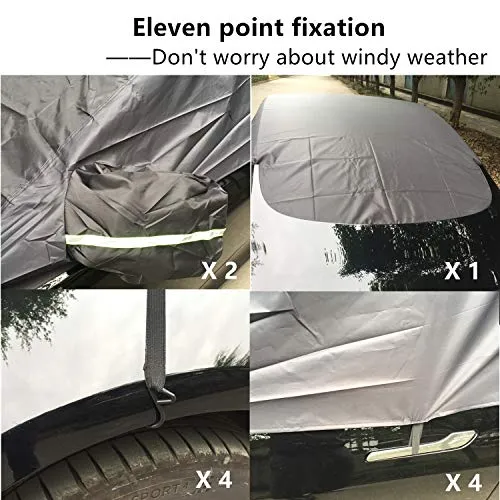 Windshield Snow Cover for Tesla Model 3, Half Size Car Cover Waterproof/Windproof/Dustproof/Ice Winter Summer